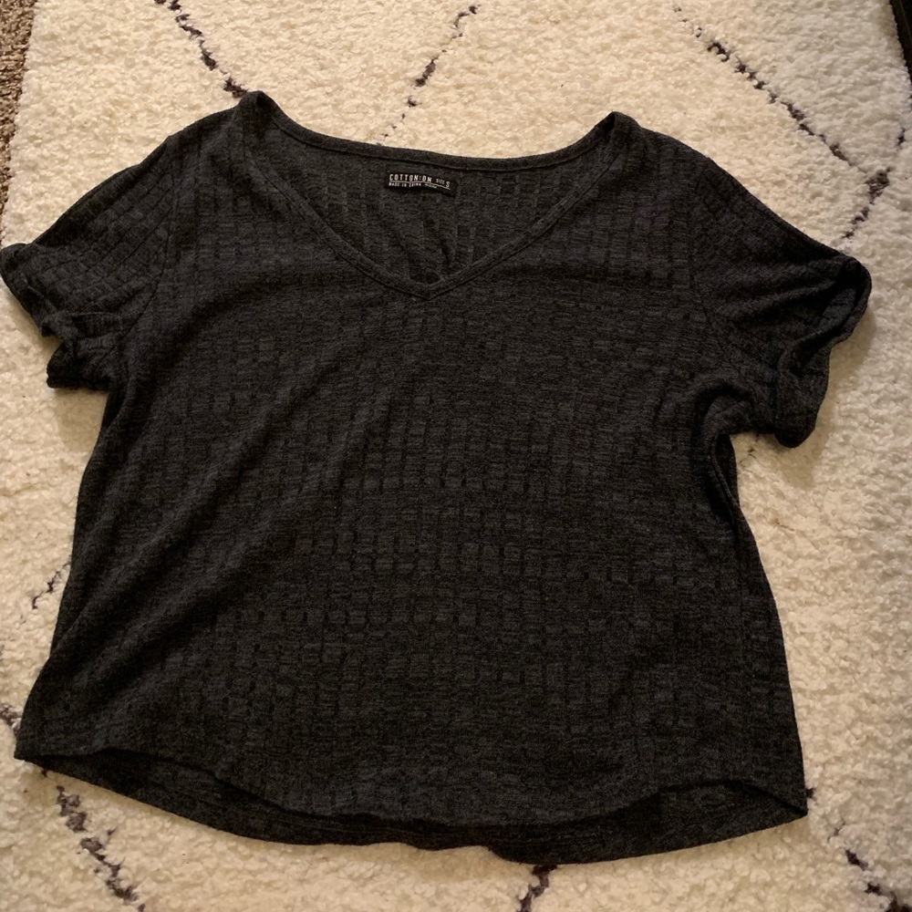 Gray V-Neck Shirt
